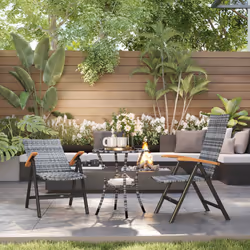 Outsunny Outdoor Folding Dining Chair, Dining Chair, Light Grey