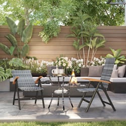 Outsunny Outdoor Folding Dining Chair, Dining Chair, Light Grey