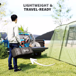 Outsunny 3-4 Man Tunnel Tent with Sewn in Floor, 3000mm Waterproof, Green