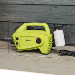 Outsunny 1600W Power Washer 130 Bar Pressure Washer 6M Hose, Nozzle, Green
