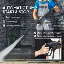 Outsunny 1600W Power Washer 130 Bar Pressure Washer 6M Hose, Nozzle, Green - Additional view 5