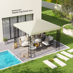 Outsunny 3 x 3(m) Gazebo Canopy Replacement Cover, UPF30+, Cream White
