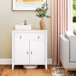 HOMCOM Sideboard with Drawer, Adjustable Shelf for Living Room - White