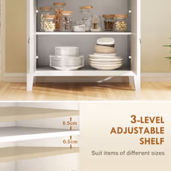 HOMCOM Sideboard with Drawer, Adjustable Shelf for Living Room - White