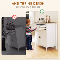 HOMCOM Sideboard with Drawer, Adjustable Shelf for Living Room - White - Additional view 4