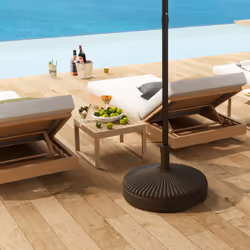 Outsunny Garden Parasol Base, 28kg Sand Filled, 23kg Water Filled, Brown - Additional view 5