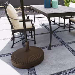 Outsunny Garden Parasol Base, 28kg Sand Filled, 23kg Water Filled, Brown - Additional view 6