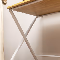 HOMCOM Folding Desk with 2-Tier Shelf for Home Office, Maple Wood-effect - Additional view 7