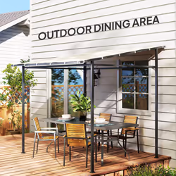 Outsunny 2.4 x 2.4 m Wall Mounted Pergola Gazebo, UPF30+, Cream White - Additional view 8