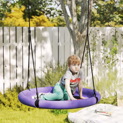 AIYAPLAY Nest Swing Set, 100 cm Saucer Tree Swing Set for Kids, Purple