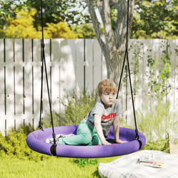 AIYAPLAY Nest Swing Set, 100 cm Saucer Tree Swing Set for Kids, Purple