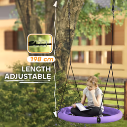 AIYAPLAY Nest Swing Set, 100 cm Saucer Tree Swing Set for Kids, Purple - Additional view 4