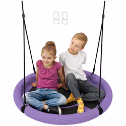 AIYAPLAY Nest Swing Set, 100 cm Saucer Tree Swing Set for Kids, Purple - Additional view 8
