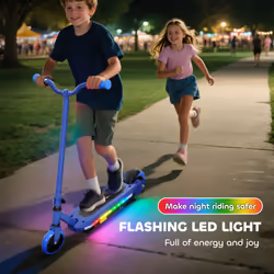 AIYAPLAY Electric Scooter for Ages 6-14 Years, with Colourful Lights, Blue - Additional view 4