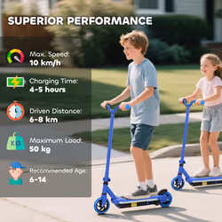 AIYAPLAY Electric Scooter for Ages 6-14 Years, with Colourful Lights, Blue - Additional view 6