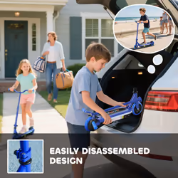 AIYAPLAY Electric Scooter for Ages 6-14 Years, with Colourful Lights, Blue - Additional view 7