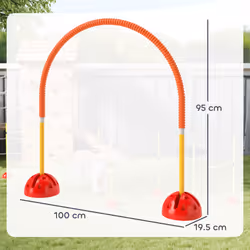 PawHut 4 Piece Dog Agility Training Equipment with Carry Bag, Orange