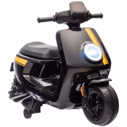 AIYAPLAY 6V Kids Electric Motorbike with Headlights, Music, Black