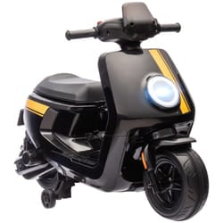 AIYAPLAY 6V Kids Electric Motorbike with Headlights, Music, Black