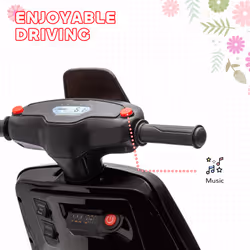 AIYAPLAY 6V Kids Electric Motorbike with Headlights, Music, Black