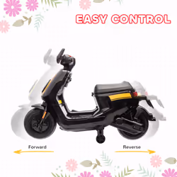 AIYAPLAY 6V Kids Electric Motorbike with Headlights, Music, Black