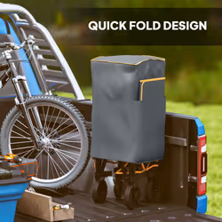 Outsunny Double Decker Folding Trolley Cart on Wheels, 200KG Capacity, Grey - Additional view 4
