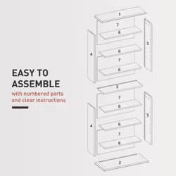 HOMCOM CD Storage Unit DVD Tower Blu-ray Storage Shelf for Living Room Black - Additional view 6
