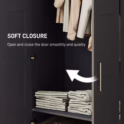 HOMCOM Wardrobe for Bedroom, Double Wardrobe with Hanging Rail, Black