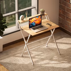 HOMCOM 81.5 cm Folding Computer Desk for Small Spaces Bedroom - Yellow - Additional view 6