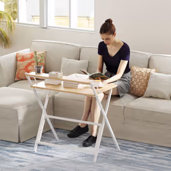 HOMCOM 81.5 cm Folding Computer Desk for Small Spaces Bedroom - Yellow - Additional view 7