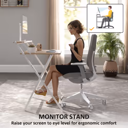 HOMCOM 81.5 cm Folding Computer Desk for Small Spaces Bedroom - Yellow - Additional view 8