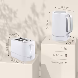 HOMCOM 1.7L 3000W Fast Boil Electric Kettle - White
