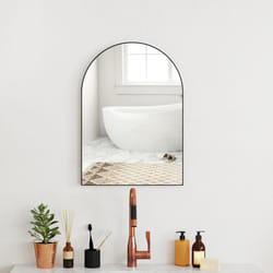 HOMCOM Arch Bathroom Mirror, Wall Mirror with Steel Frame, 50 x 70cm, Black