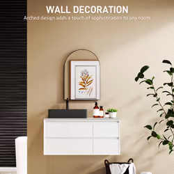 HOMCOM Arch Bathroom Mirror, Wall Mirror with Steel Frame, 50 x 70cm, Black - Additional view 4