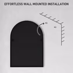 HOMCOM Arch Bathroom Mirror, Wall Mirror with Steel Frame, 50 x 70cm, Black - Additional view 5