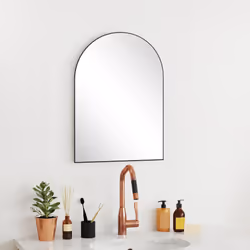 HOMCOM Arch Bathroom Mirror, Wall Mirror with Steel Frame, 50 x 70cm, Black - Additional view 6