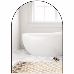 HOMCOM Arch Bathroom Mirror, Wall Mirror with Steel Frame, 50 x 70cm, Black - Additional view 8