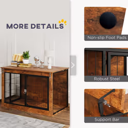 PawHut Dog Crate Furniture with Openable Top, Two Doors, for Large Dogs - Additional view 5