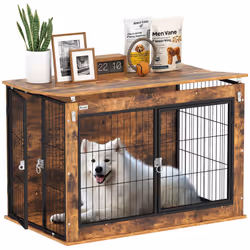 PawHut Dog Crate Furniture with Openable Top, Two Doors, for Large Dogs - Additional view 7