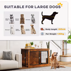 PawHut Dog Crate Furniture with Openable Top, Two Doors, for Large Dogs - Additional view 8