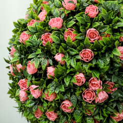 HOMCOM Set of 2 Artificial Plants with Rose Flower in Pot, 60cm, Pink - Additional view 7