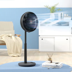 HOMCOM Pedestal Fan with Oscillating, Tilt, Adjustable Height, Timer, Black