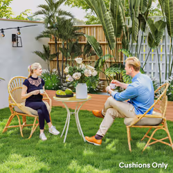 Outsunny Outdoor Seat Cushions Set of 2, Tufted Round Chair Pads, Beige - Additional view 6