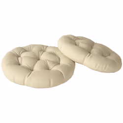 Outsunny Outdoor Seat Cushions Set of 2, Tufted Round Chair Pads, Beige - Additional view 8