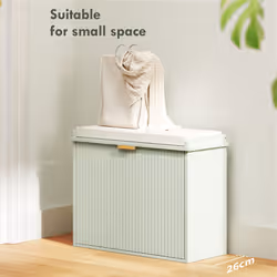 HOMCOM Shoe Storage Bench with Cushion and Flip-Drawer 62x26x47.5cm Green
