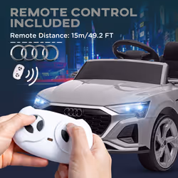 AIYAPLAY Audi Q8 e-tron Sportback Licensed Kids Electric Car w/ Remote - Grey