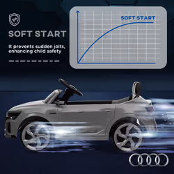 AIYAPLAY Audi Q8 e-tron Sportback Licensed Kids Electric Car w/ Remote - Grey - Additional view 6