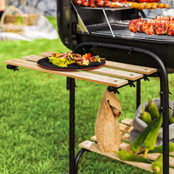 Outsunny Charcoal Barbecue Grill Portable BBQ with Lockable Lid, Vent, Black - Additional view 8