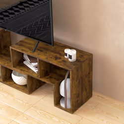 HOMCOM TV Unit for TVs up to 75 Inches, Free Combination TV Stand, Brown - Additional view 6