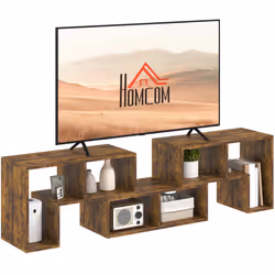 HOMCOM TV Unit for TVs up to 75 Inches, Free Combination TV Stand, Brown - Additional view 8